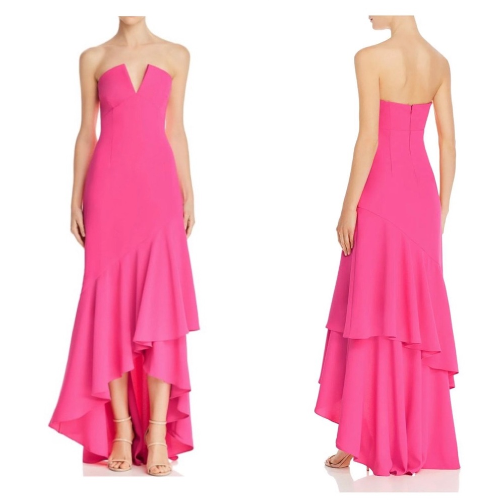 JILL Jill Stuart Ruffled Hi-Low Evening Dress